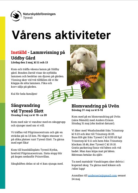 Aktiviteter Senvår 2026